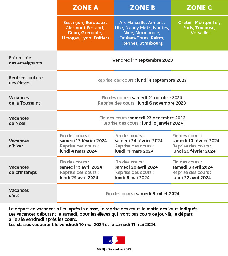 Vacances Scolaires 2023 - CeleseDiogo