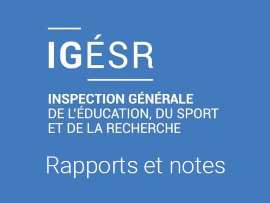 Rapport de l'inspection générale de l'éducation nationale, de la jeunesse et des sports